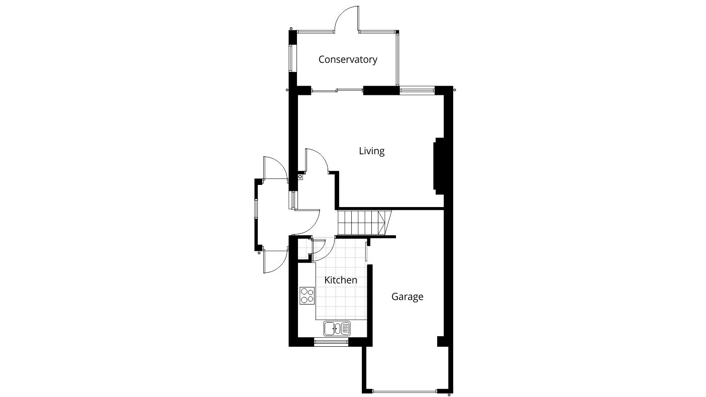 garage conversion extension bi fold doors existing ground floor plan drawing