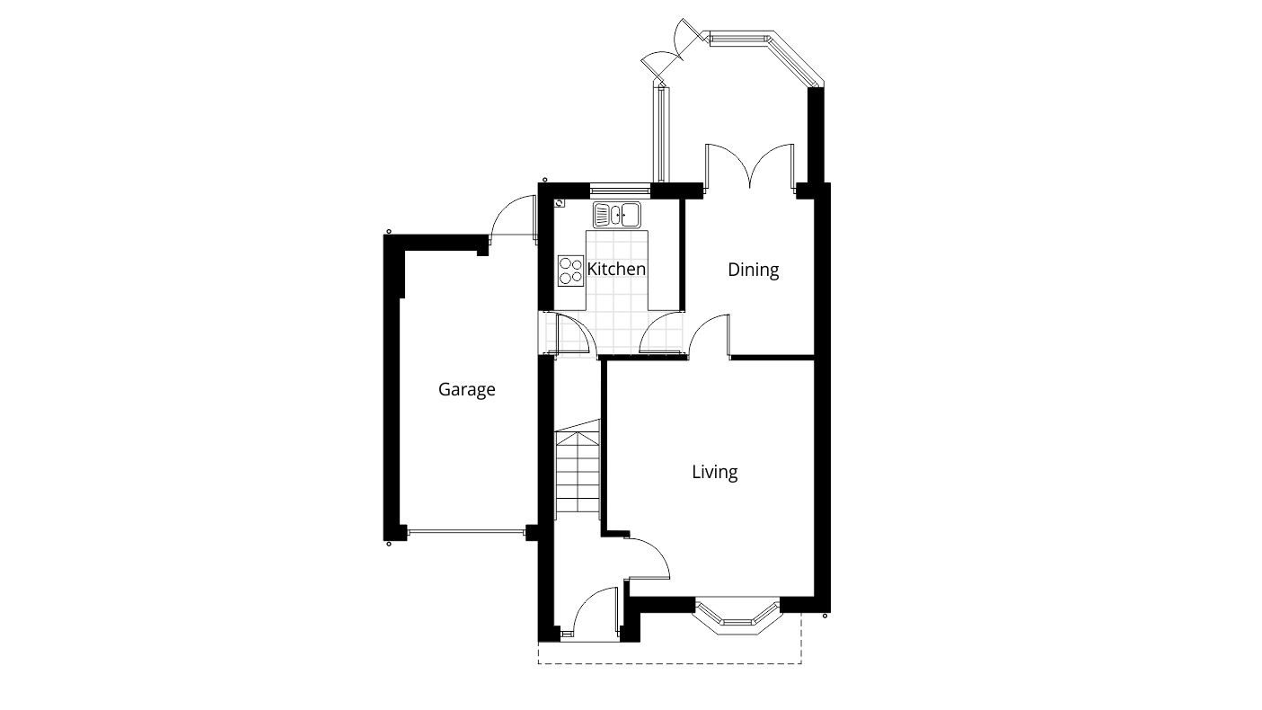 home remodeling kitchen extension bi-fold doors ground floor measured building survey drawing